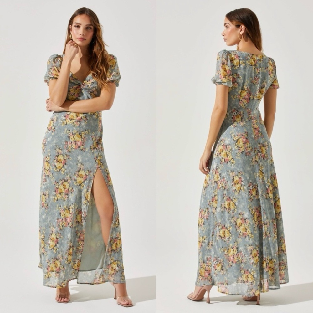 Astr The Label | Anthropologie Floral Maxi Dress Yellow & Pink Blooms. $99 MSRP
